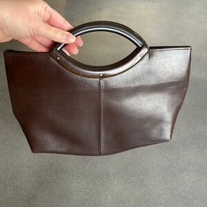 𝅺vintage tiny hard handle vegan leather bag